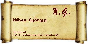 Méhes Györgyi névjegykártya